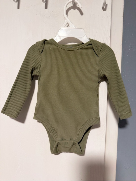 Old Navy Other - Old Navy Olive Ribbed Long-Sleeve Baby One-Piece